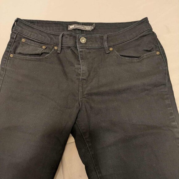 Levi's Strauss Signature Womens 30 x 32 Black Demi Curve Slim Leg 5 Pocket Denim - Picture 2 of 10